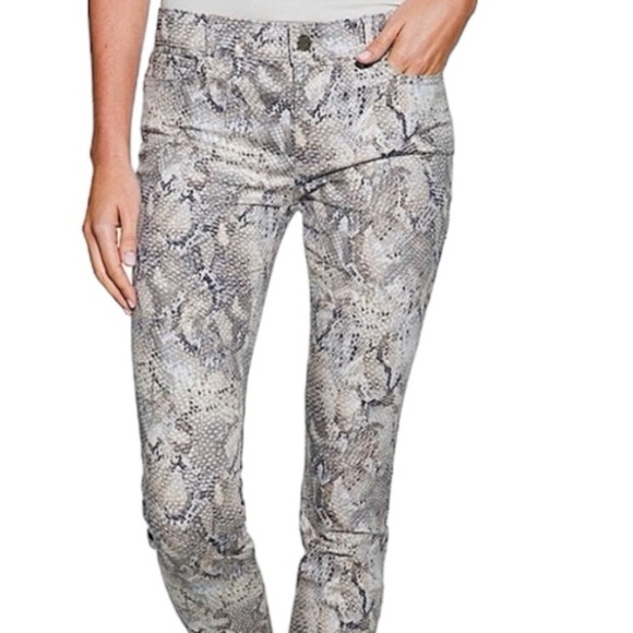 WHBM Jeans NWT Ankle Jean Snake Print Pattern Skinny Size 6 - Picture 3 of 12